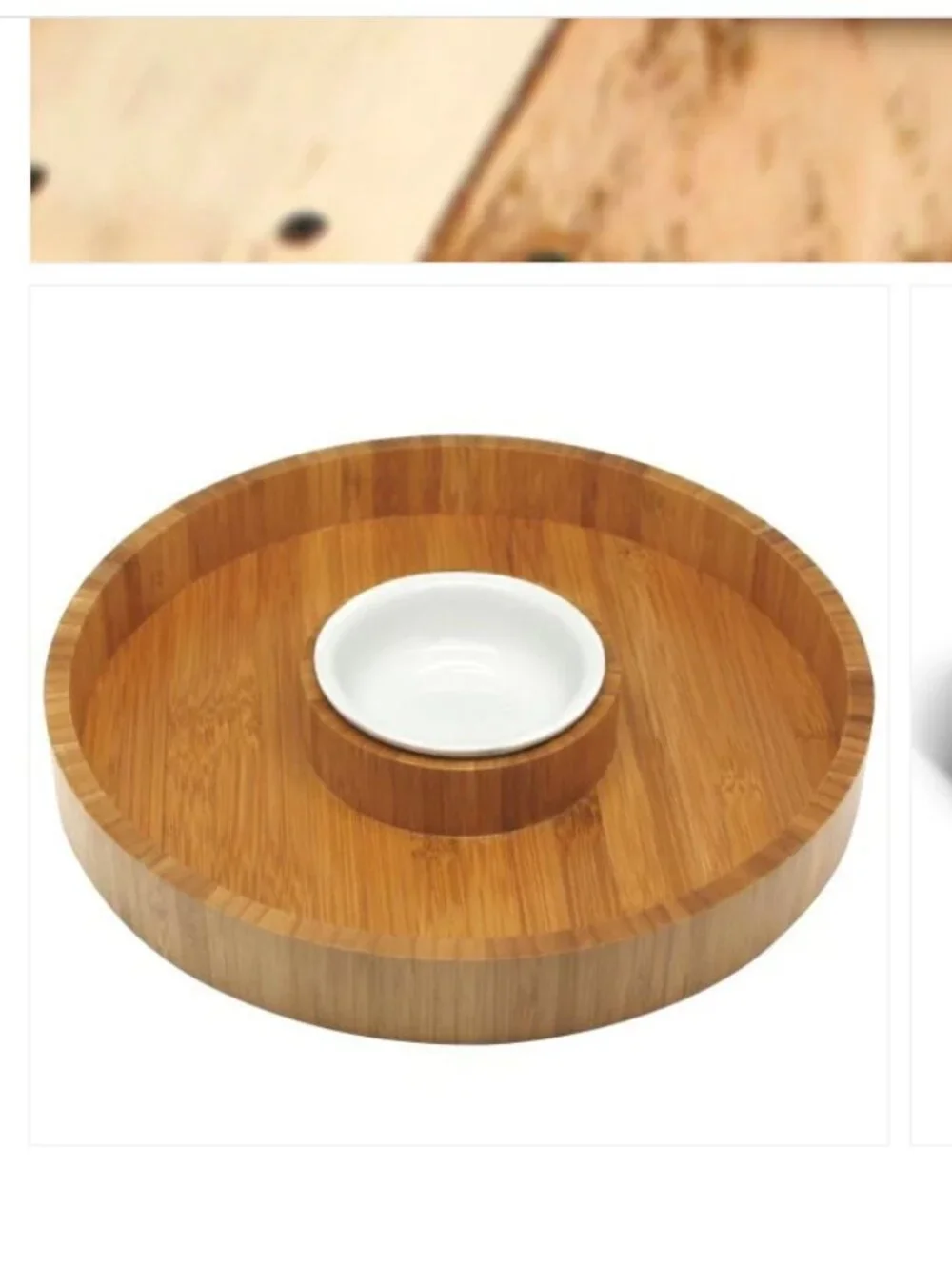 Grande Chef Gourmet Bamboo 2 pc Chip & Dip Tray